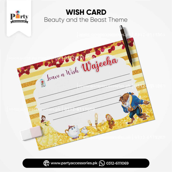 Customized Wish Cards in Beauty and the Beast Theme