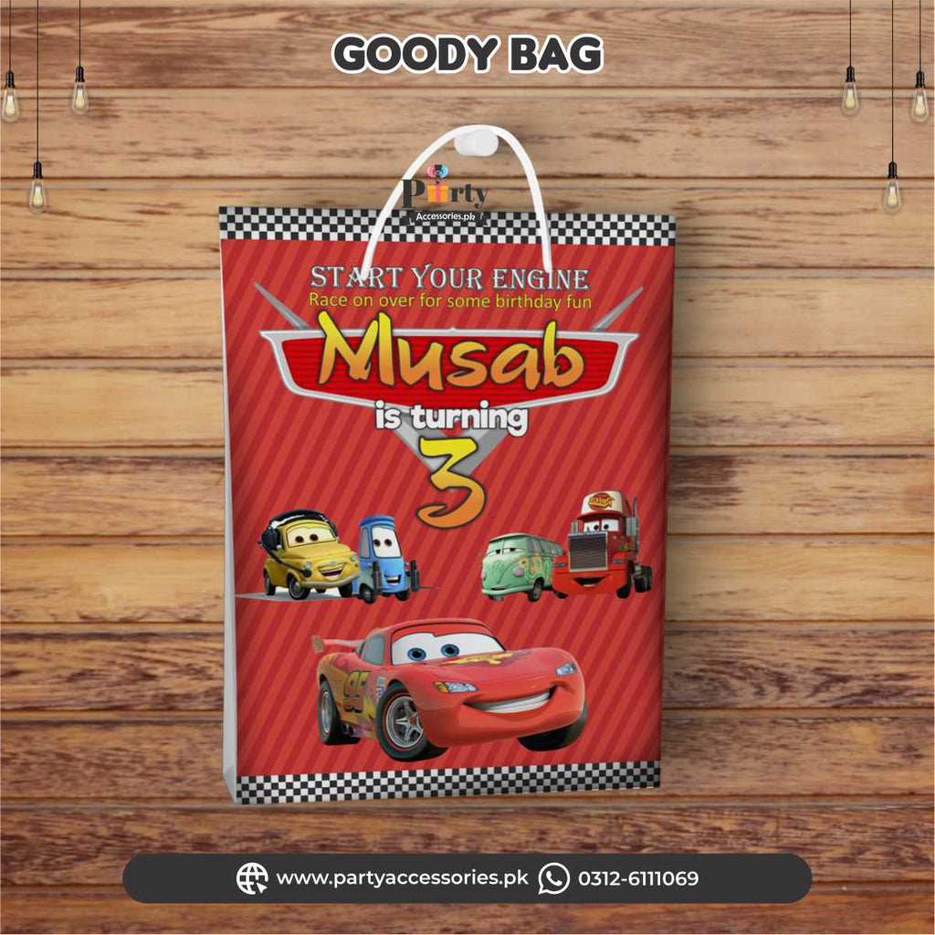 Goody Bags / favor bags in McQueen theme