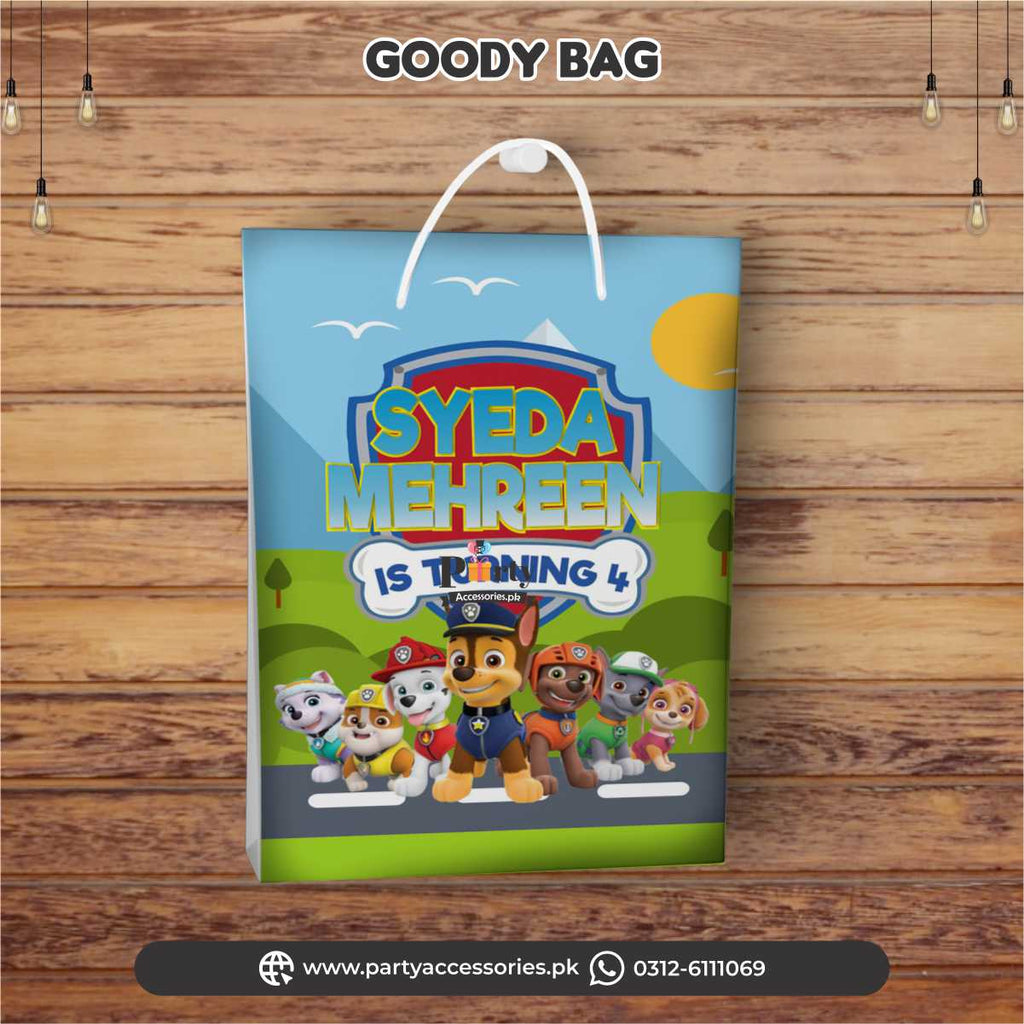Paw patrol theme Customized Goody Bags / favor bags table decoration ideas