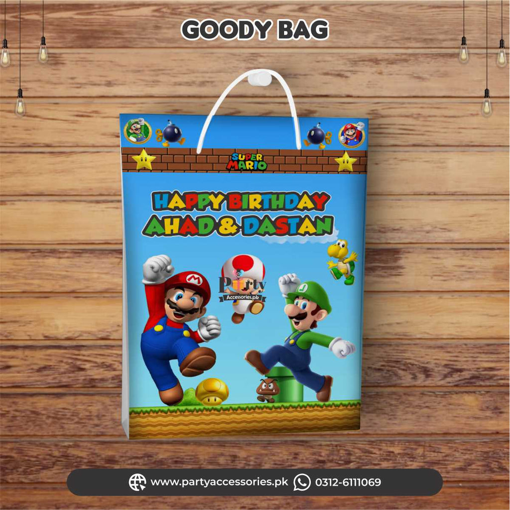 Super Mario theme Customized Goody Bags / favor bags