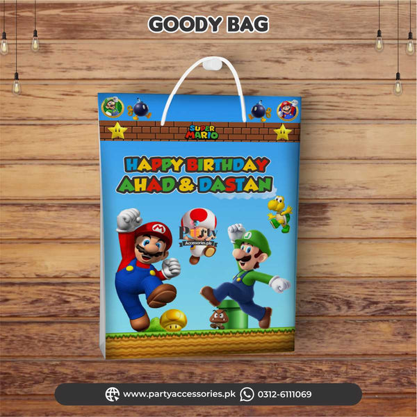 Super Mario Theme Customized Favor / Goody Boxes for Birthday Party Decoration 