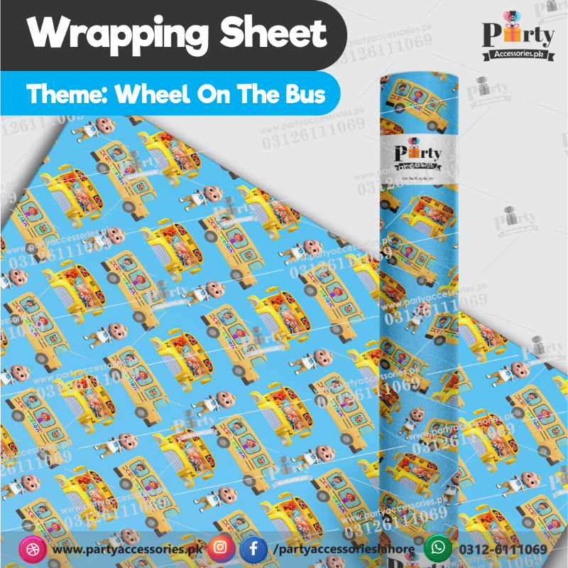 Wheels on the Bus theme Gift wrapping sheets