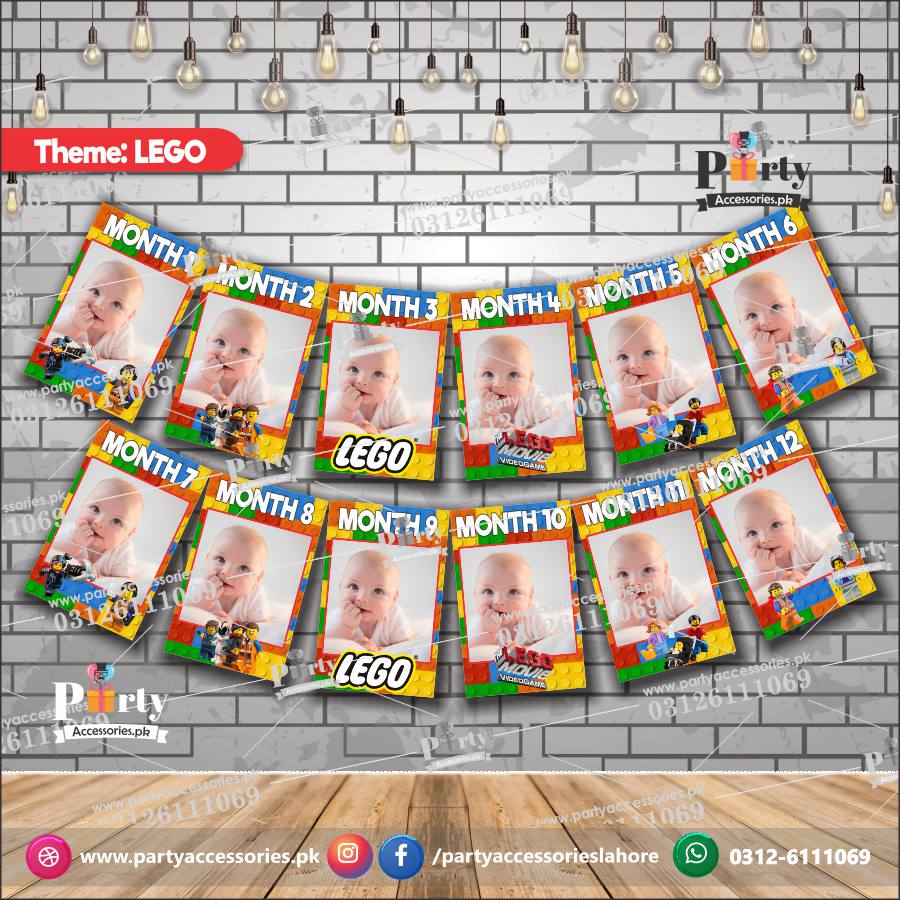 Lego theme Customized Month wise year Picture banner