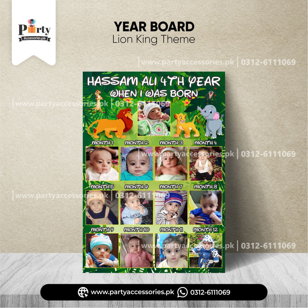 customized month wise lion king theme picture board