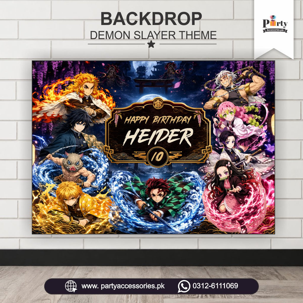 Demon Slayer Theme Birthday Party Backdrop