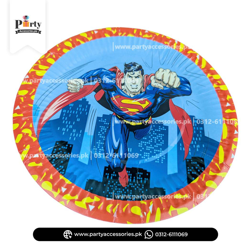Superman Theme Disposable Paper Plates 