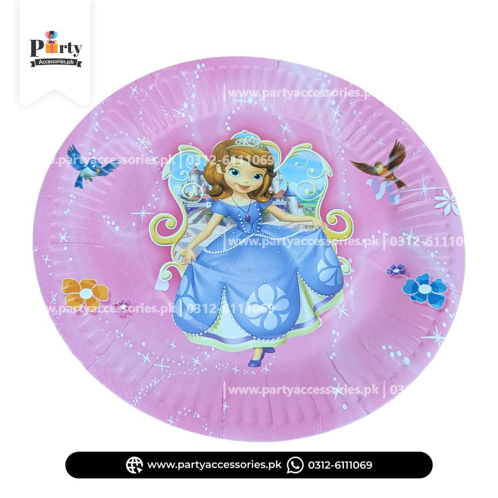 Sofia Theme Disposable Paper Plates – Pack of 10 Kids Party Tableware