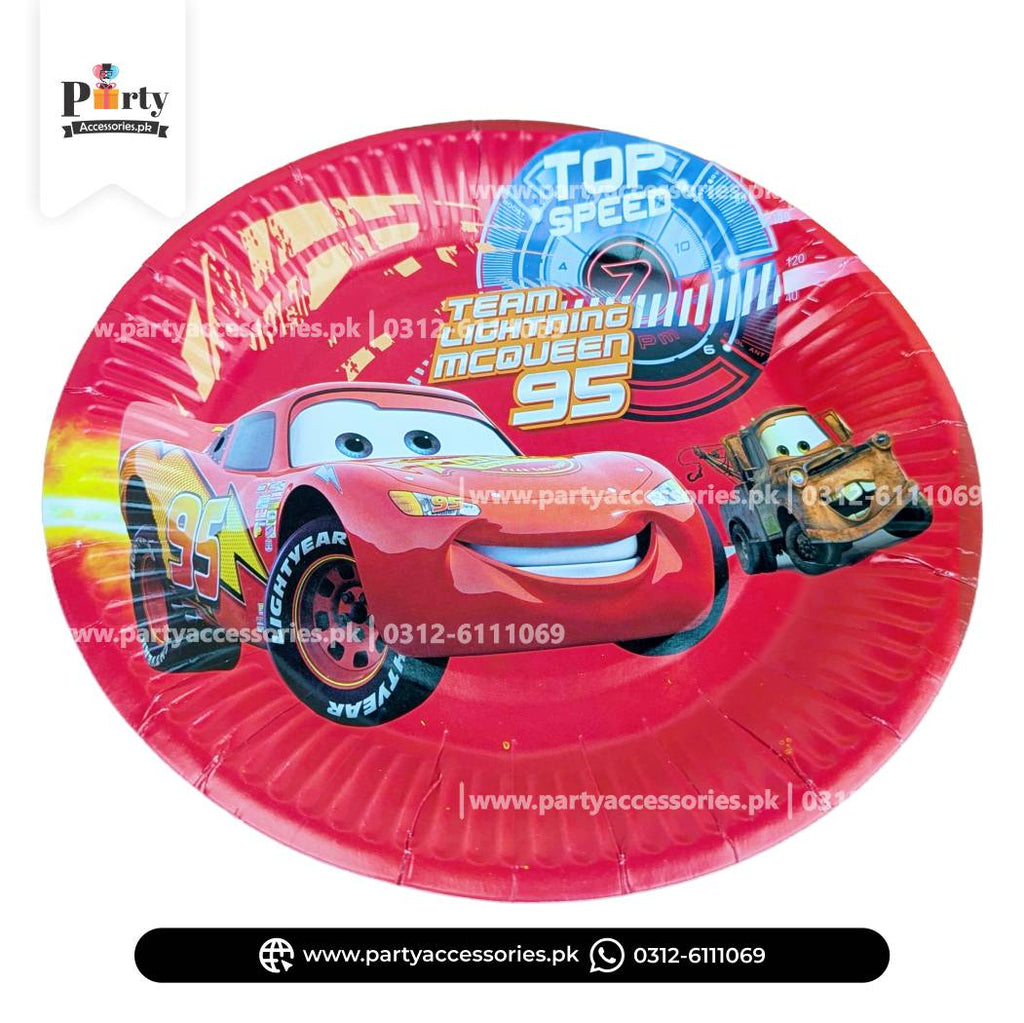 McQueen Theme Disposable Paper Plates