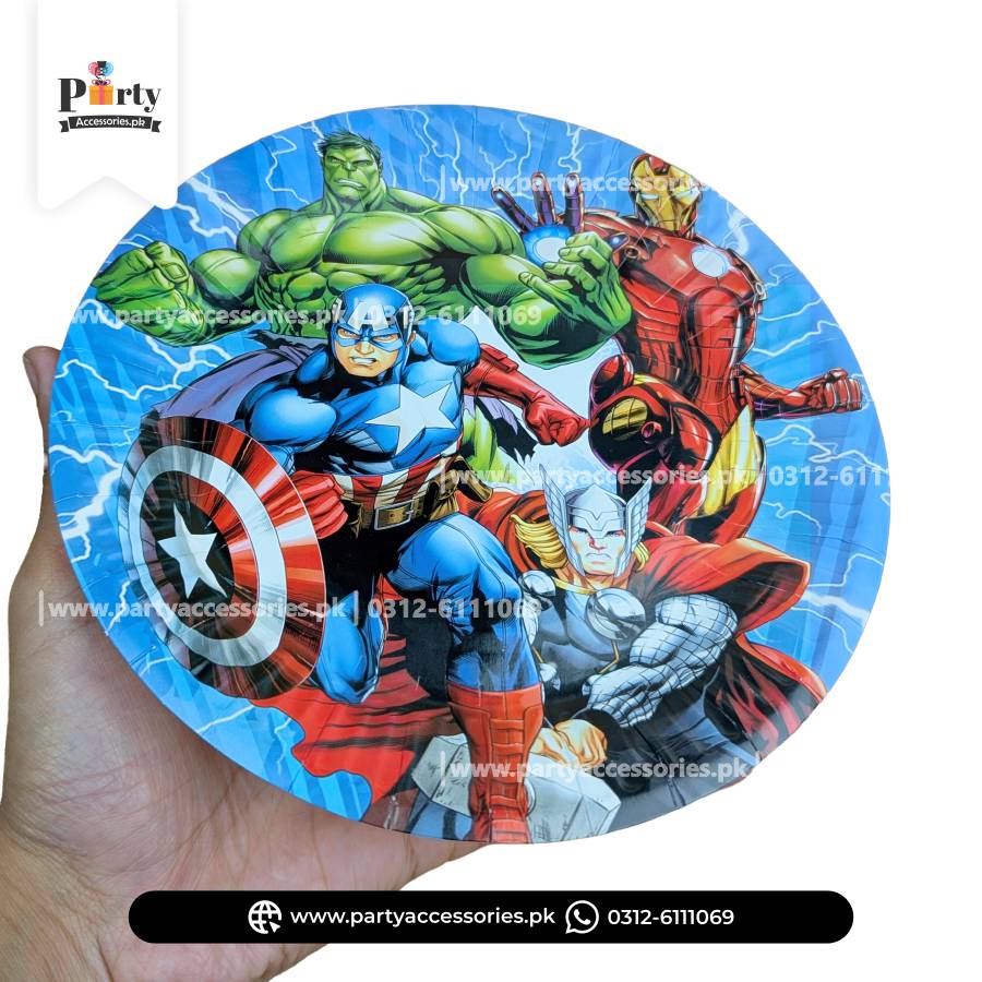 Avengers Superheroes Theme Disposable Paper Plates 