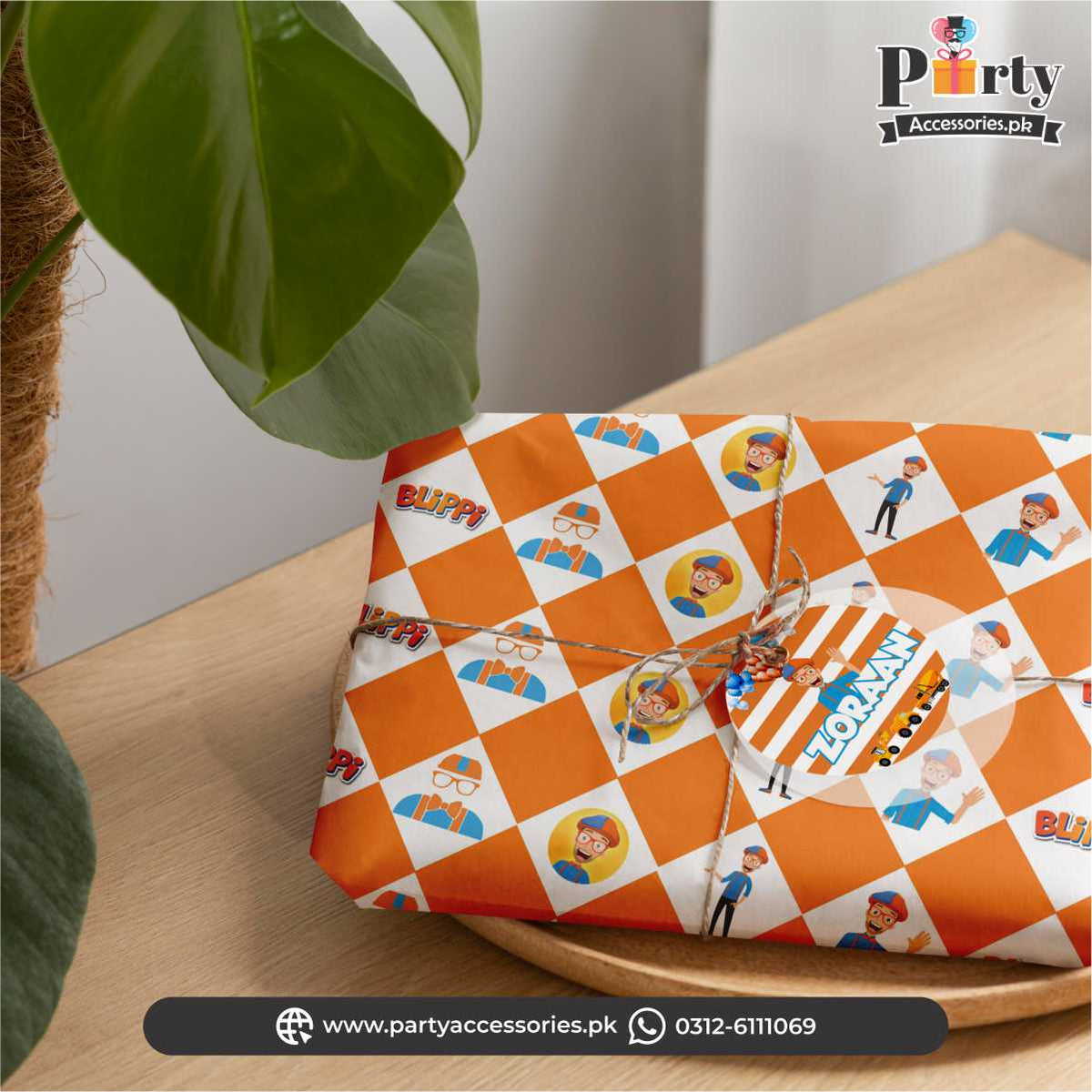 3-Piece Blippi Gift Wrapping Set for Magical Birthdays Celebration ...