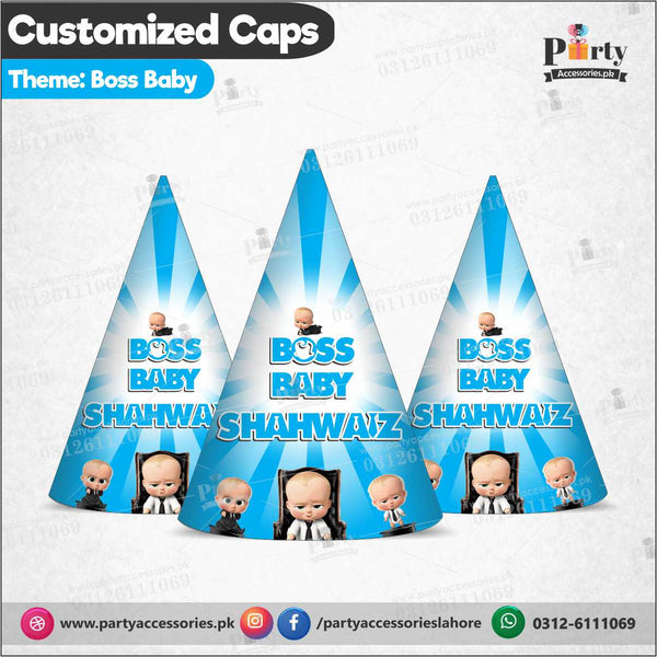 Customized Cone shape caps Boss baby theme