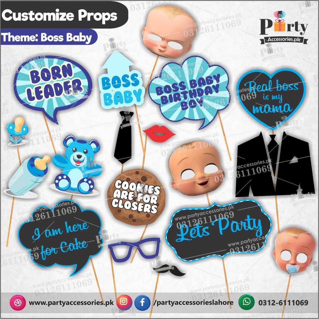 Customized props set for Boss Baby theme birthday party