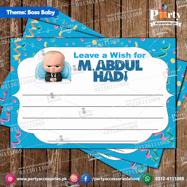 WISHING CARDS IN BOSS BABY THEME