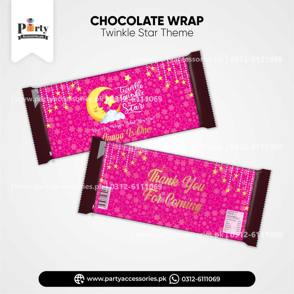 Customized Twinkle Star Girl Theme Chocolate Wraps