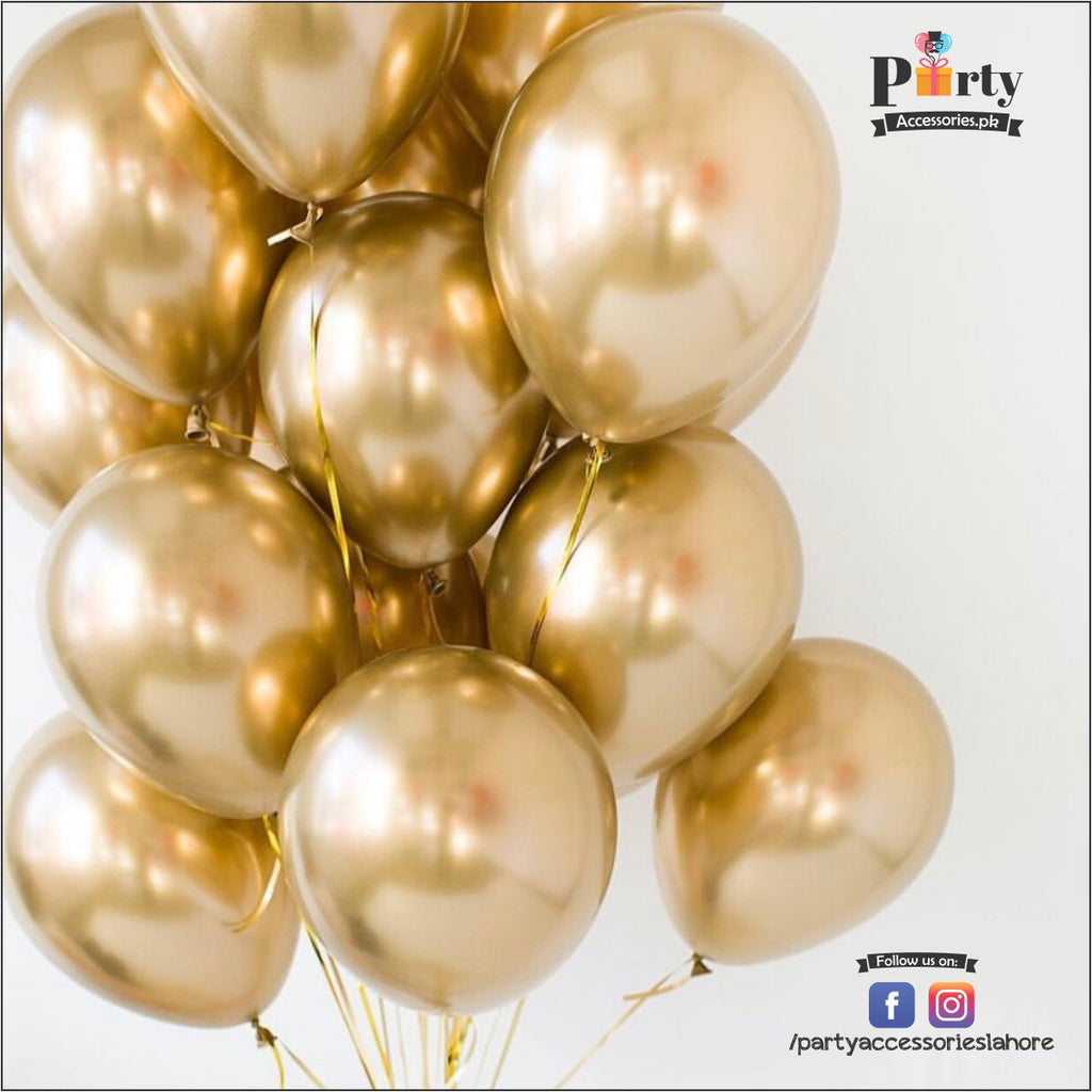 shiny metallic balloons golden color 