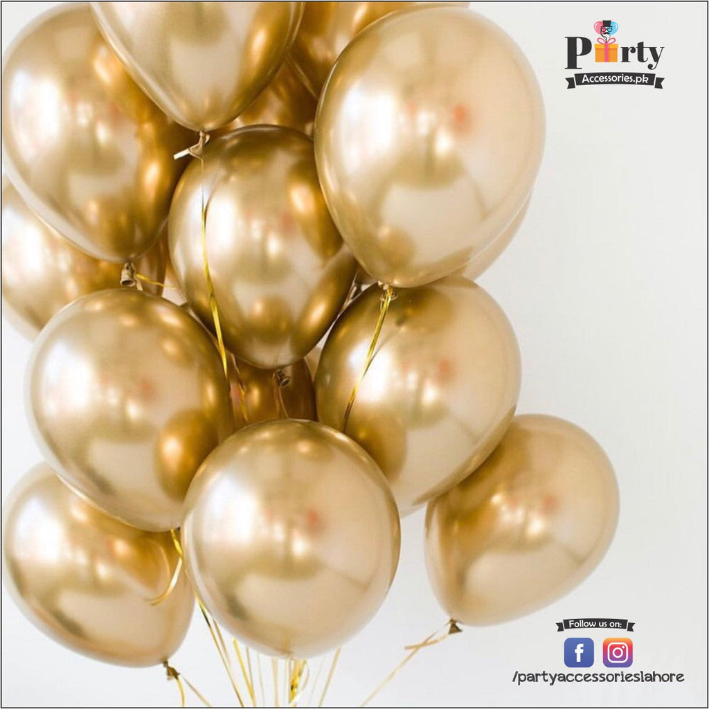 golden chrome balloons in among us theme
