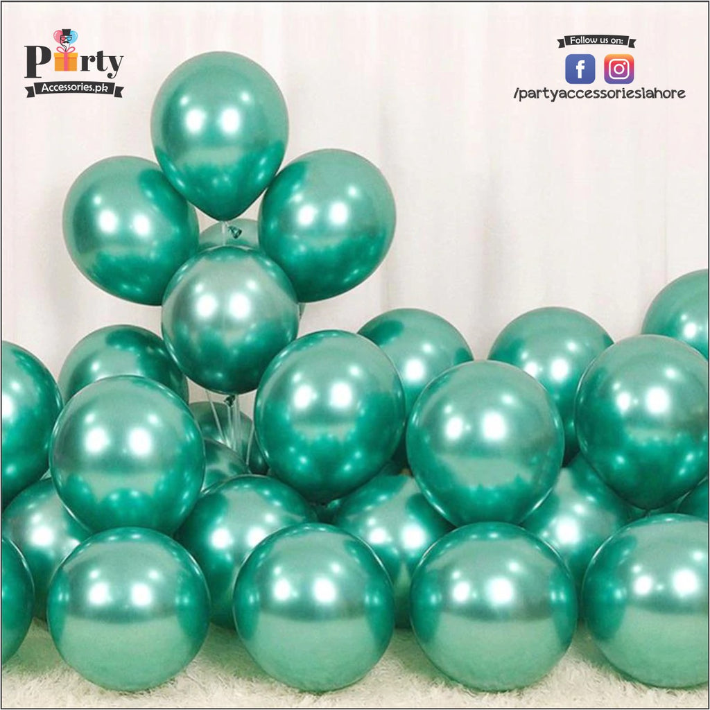 GREEN metallic shiny balloons