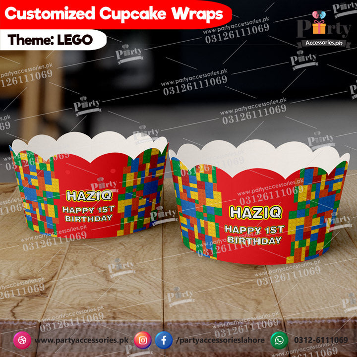 Lego theme Cupcake wraps (8 pcs)