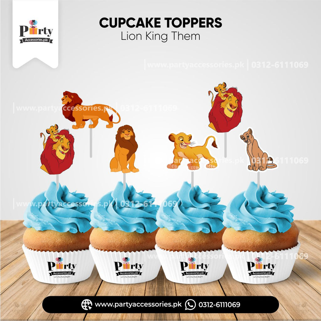 Lion King theme birthday table decoration Customized cupcake toppers