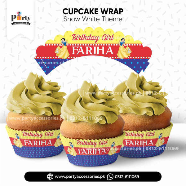 Customized Cupcake Wrap in Snow White theme