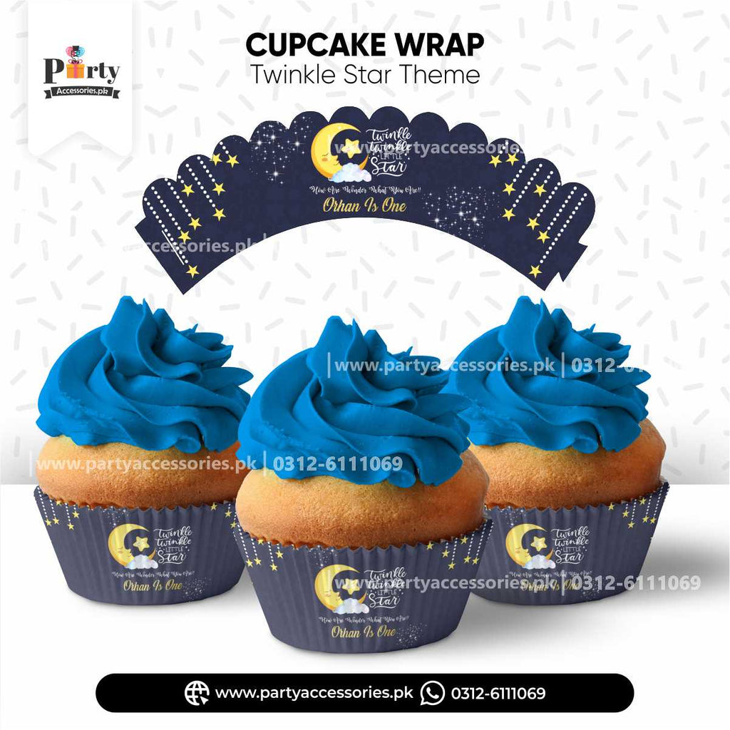 Customized Cupcake Wrap In Twinkle Star Theme