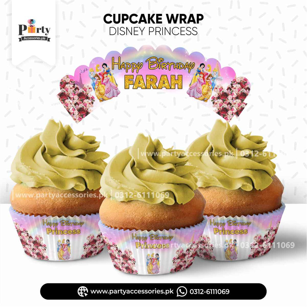 Disney princess theme cupcake wraps