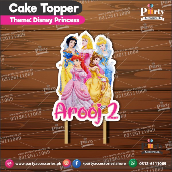 Disney princess theme cuatomized card cake topper for birthday party decoration 