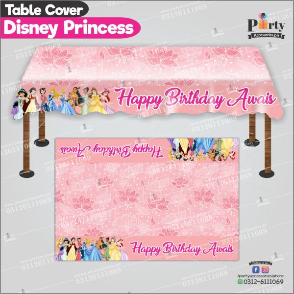 Disney princess theme customized table Top sheet / table cover for birthday party decoration 
