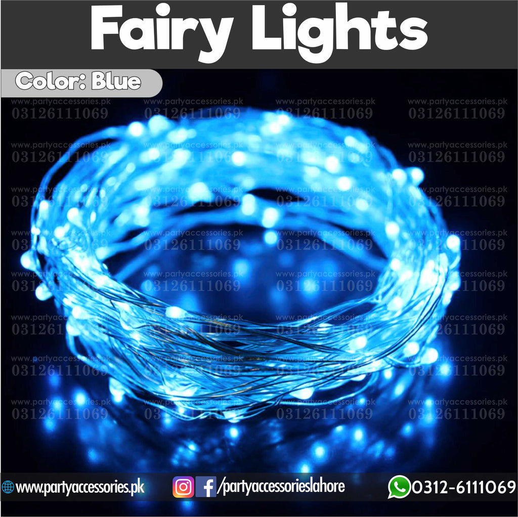 fairy lights in blue color for super hero birthday party 