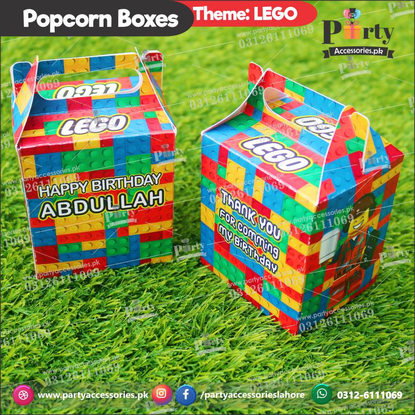 Customized Lego theme Favor / Goody Boxes pack of 6