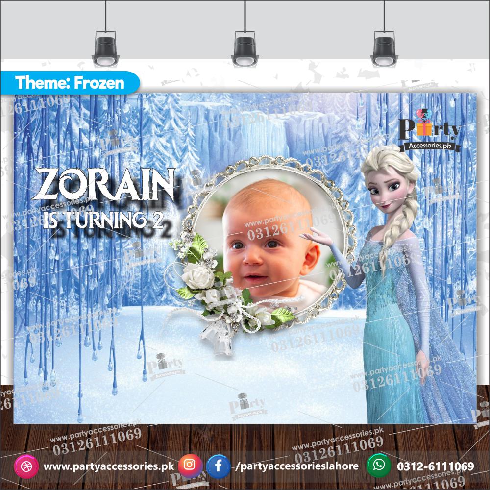 Frozen Elsa Theme Birthday party Customized wall Backdrop