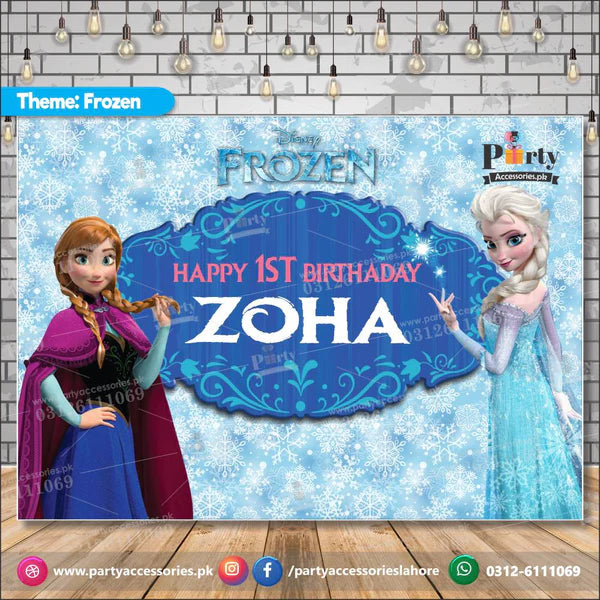 Frozen Elsa Theme Birthday party Customized wall Backdrop pinterest ideas