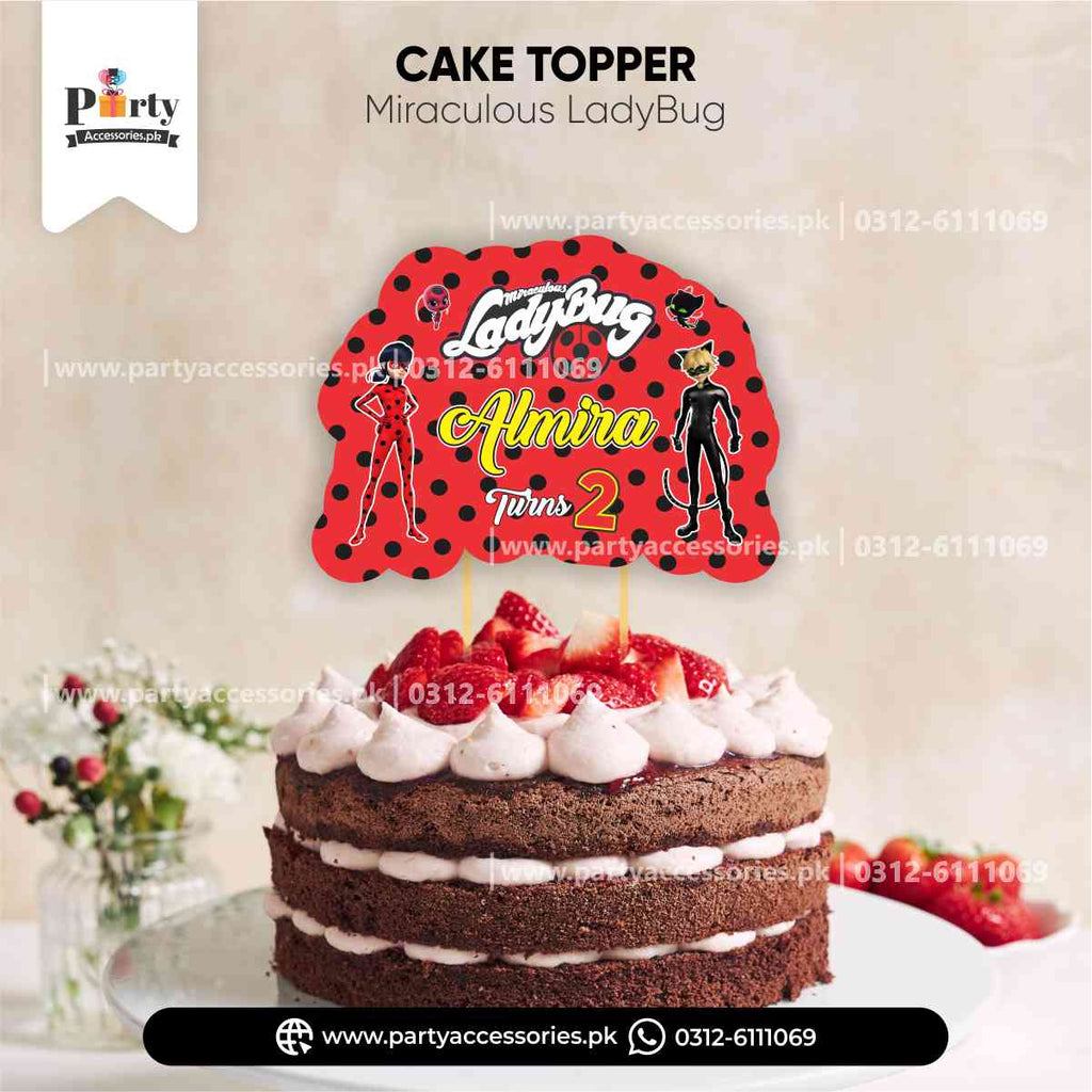 Miraculous ladybug theme customized card cake topper for cake decoration