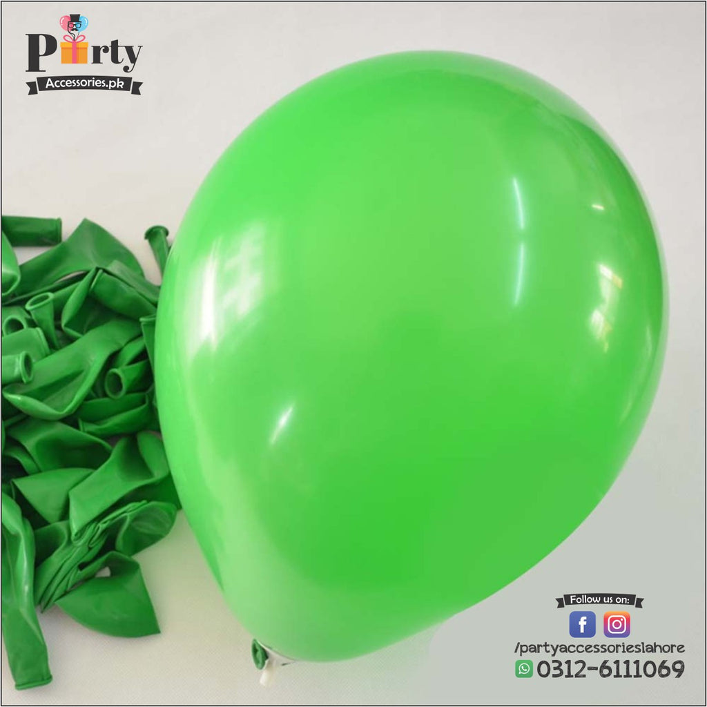 green color latex balloons in masha and the bear theme  for birthday party 