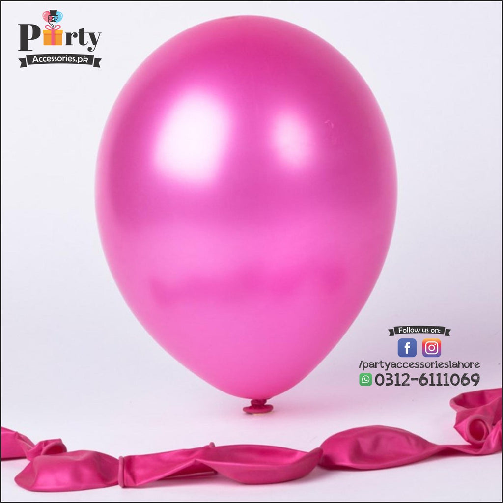 latex balloons in solid pink color for among us theme game party 