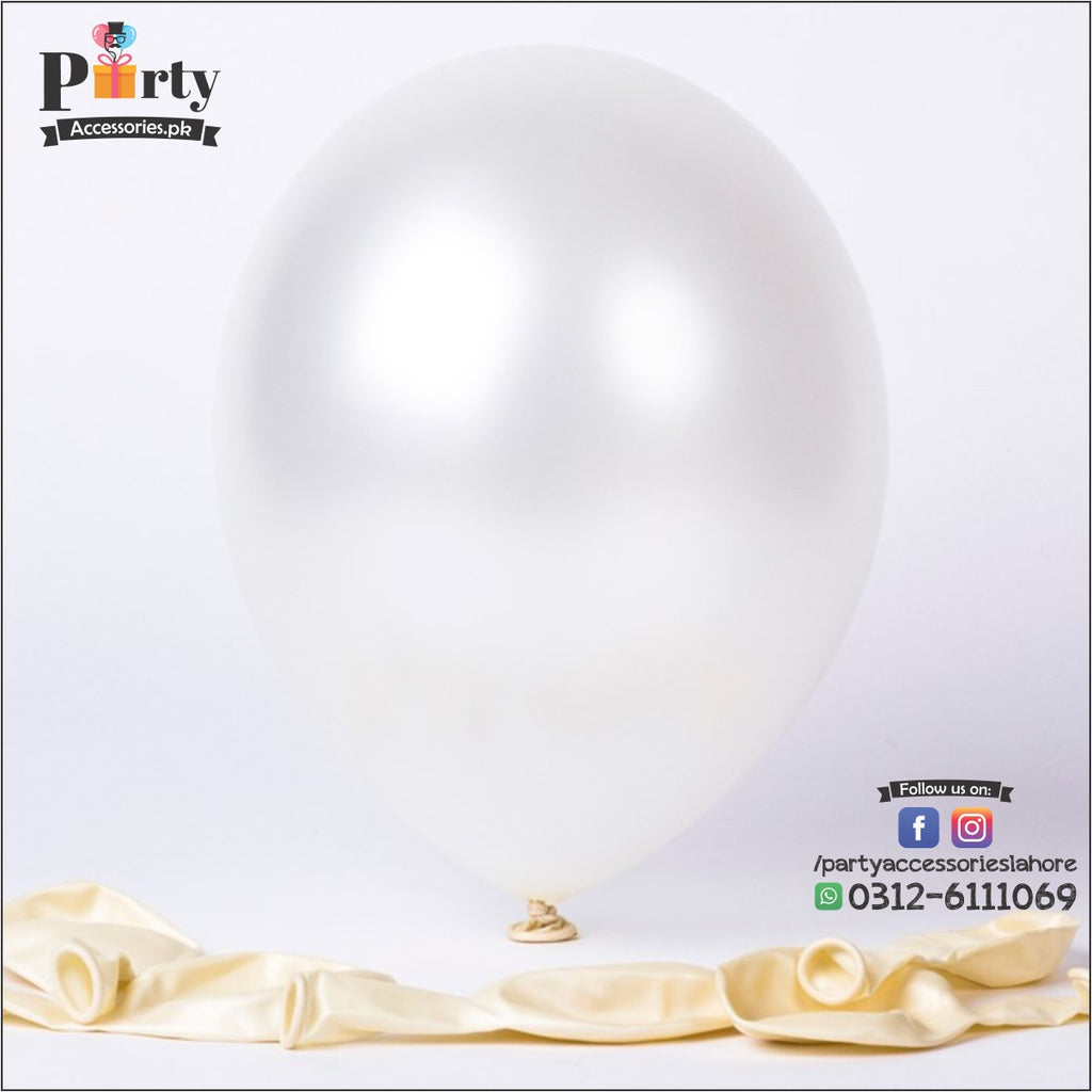 white rubber latex balloon in white theme