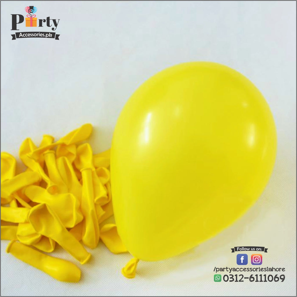 yellow latex balloons in MaQueen theme 