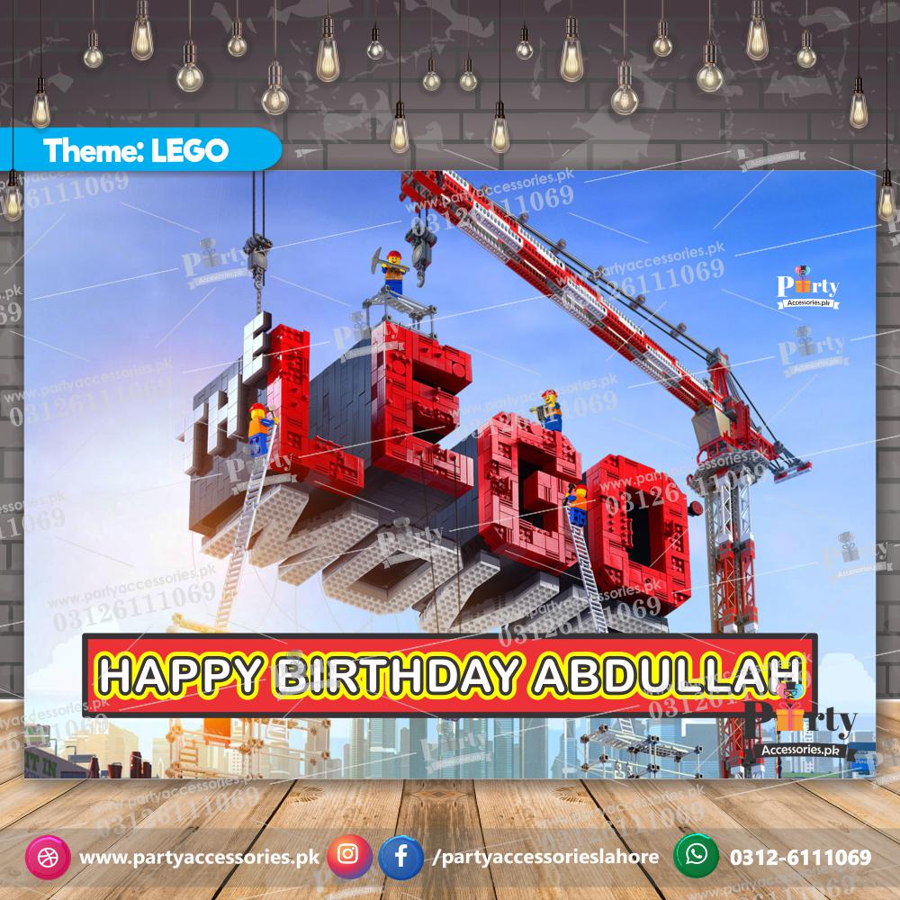 Lego theme customized birthday party wall flex