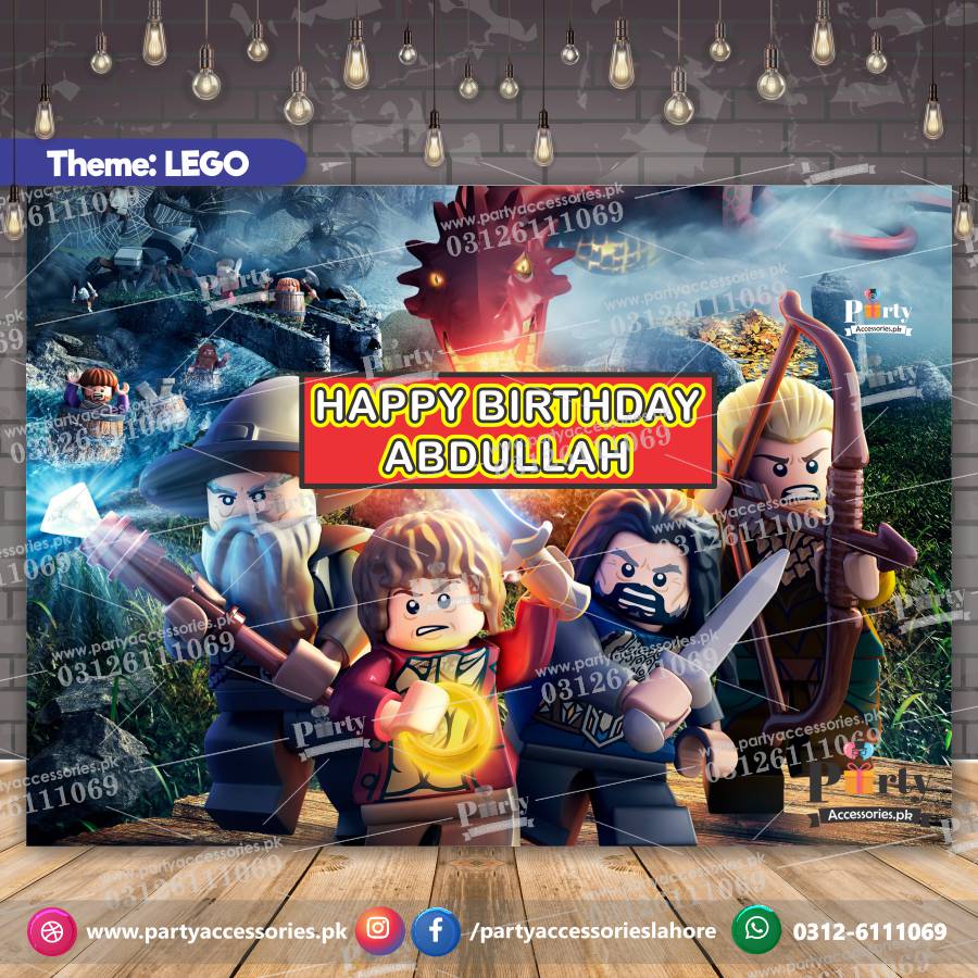 Customized Lego Theme Birthday Backdrop