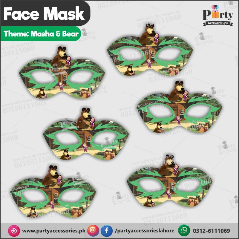 masha and the bear theme customized face mask for birthday party decorations 