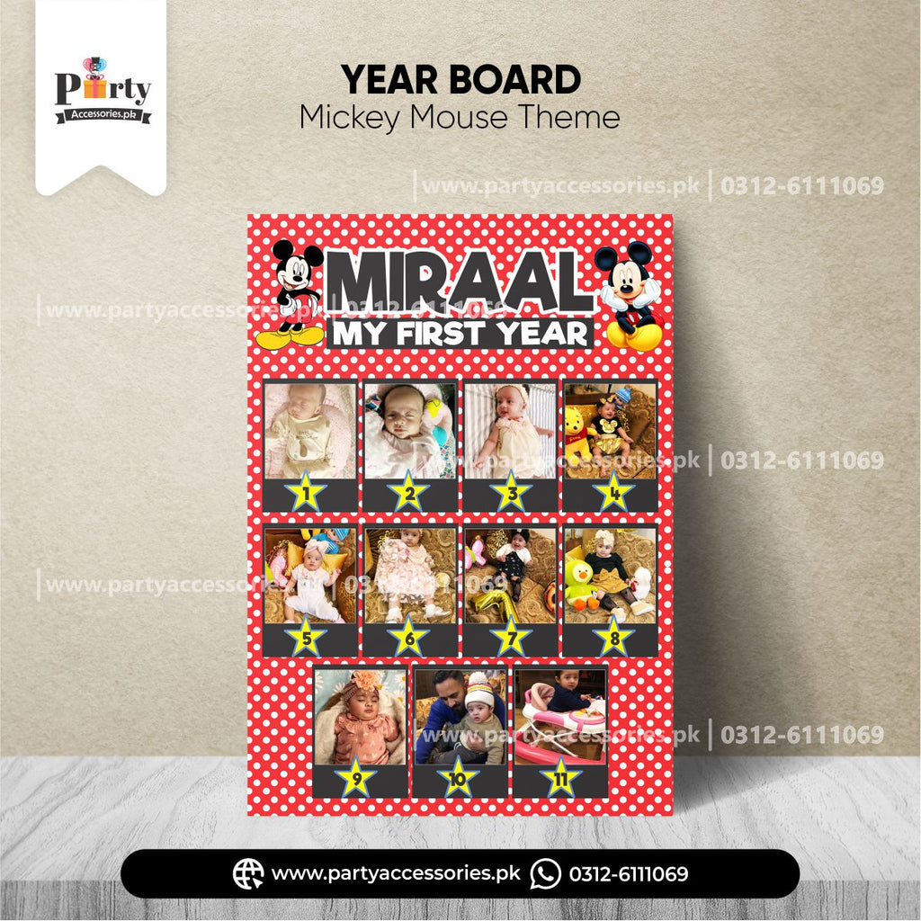 Mickey Mouse theme year board Customized Month wise year Picture board