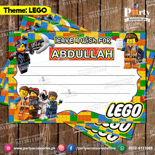 Lego theme Customized wish cards pack of 6