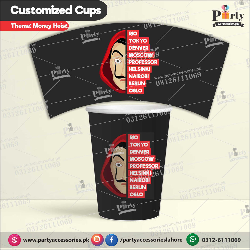 Customized Paper cups in Money Heist theme