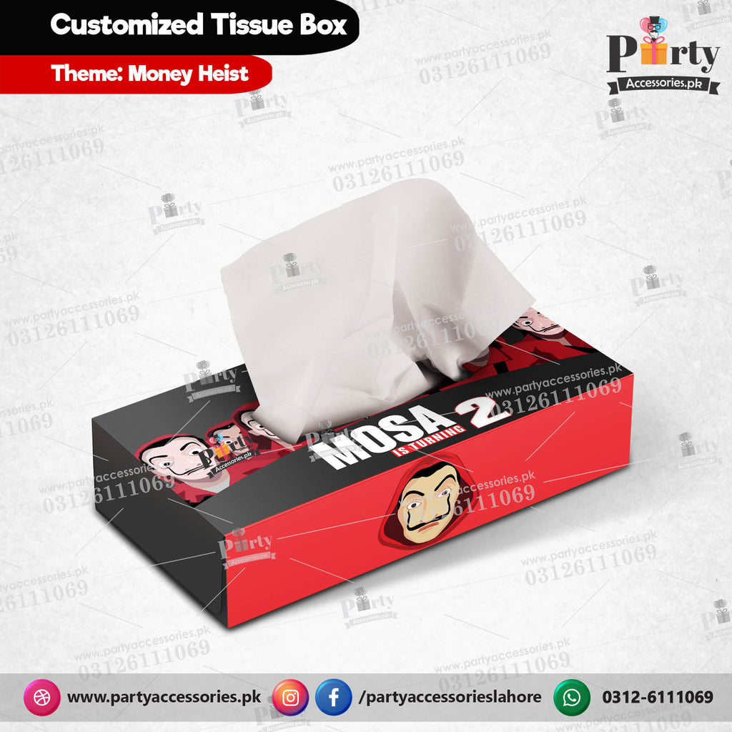 Money Heist birthday theme Customized Tissue Box cover