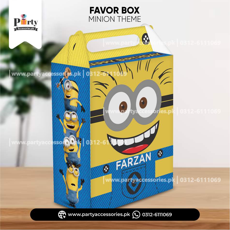 Minion Theme Goody Boxes – Customizable Birthday Favor Boxes