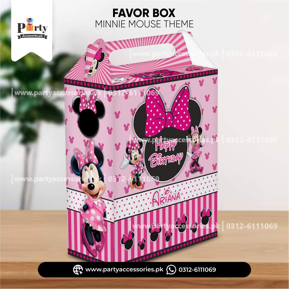 Minnie Mouse Theme Goody Boxes – Customizable Birthday Favor Boxes
