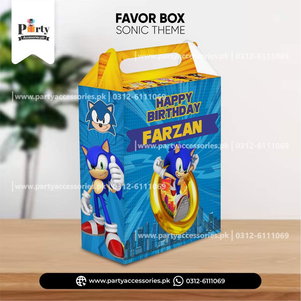 Sonic Theme Customized Goody Boxes