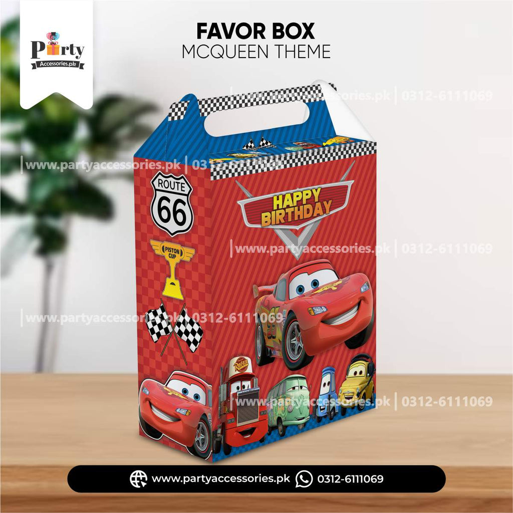 McQueen Car Theme Goody Boxes – Customizable Party Favor Boxes (Pack of 6)