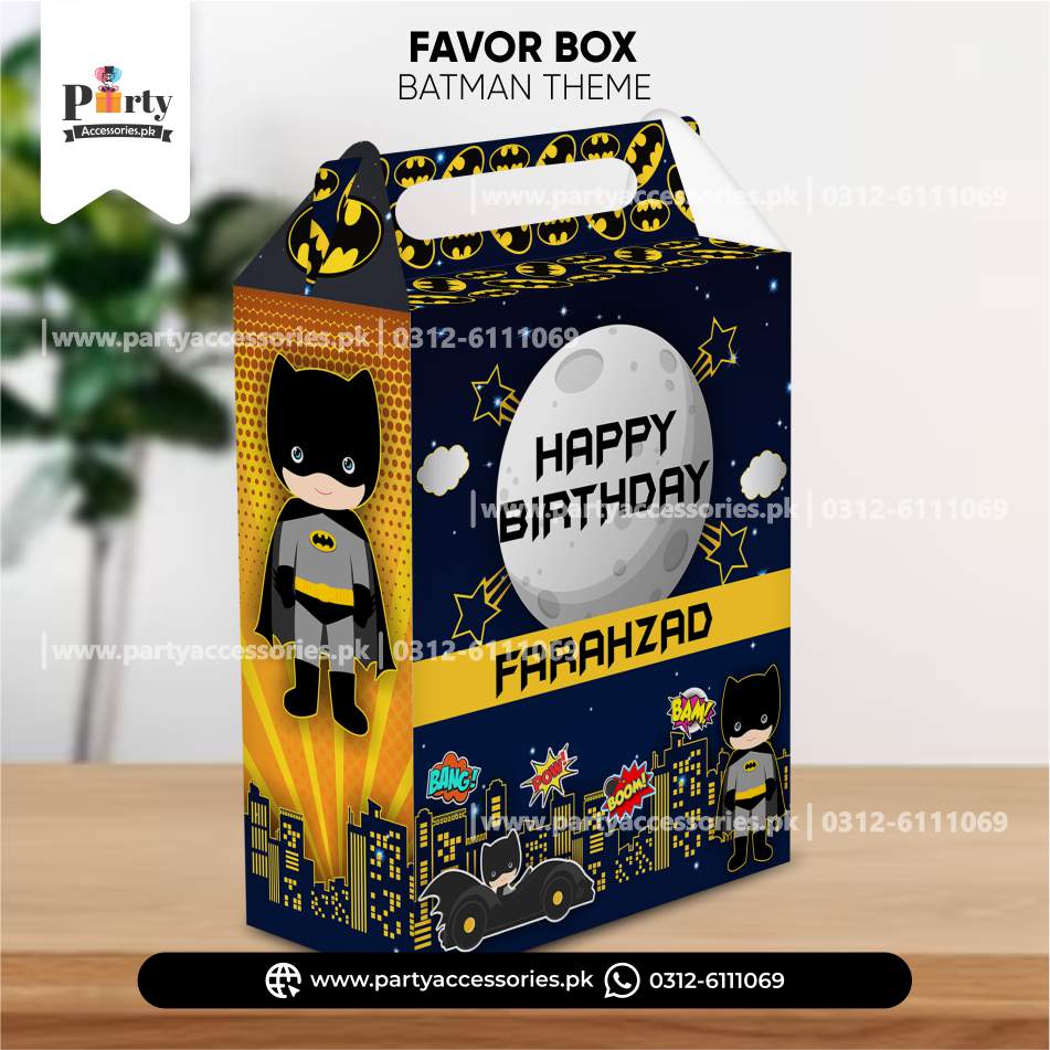 Batman Theme Goody Boxes – Customizable Birthday Favor Boxes 