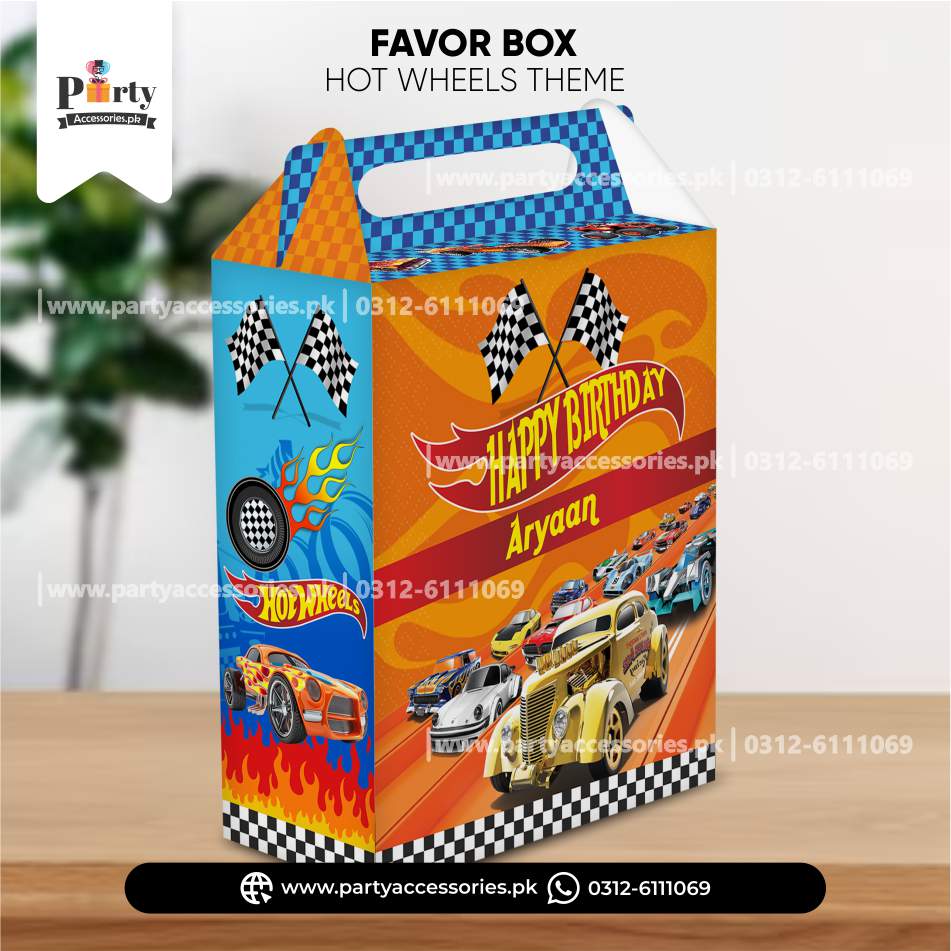 Hot Wheels Theme Goody Boxes – Customizable Birthday Favor Boxes
